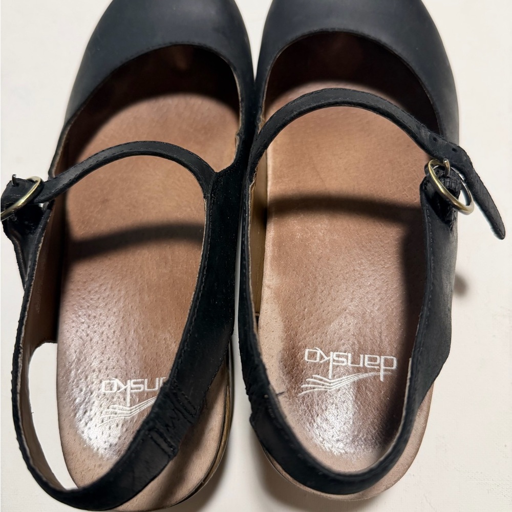 Dansko Black Leather Flats